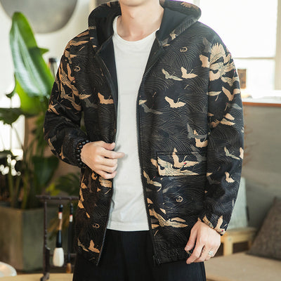 Chaqueta Floral con Capucha