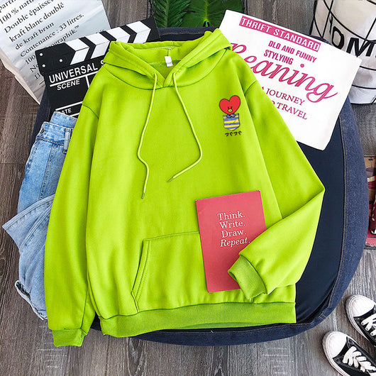 Sudadera de Pareja con Bolsillos Falsos y Patrón de Muñecas - Colores Pastel Personalizables - Image 12