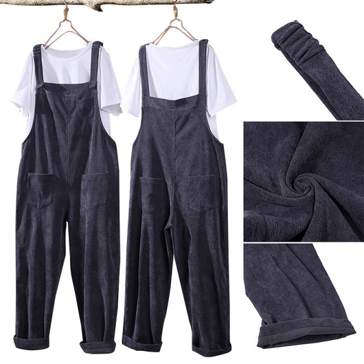 Pantalón Peto de Pana Liso para Mujer - Estilo Casual Versátil - Image 20