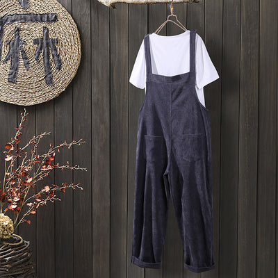 Pantalón Peto de Pana Liso para Mujer - Estilo Casual Versátil - Image 26
