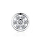 Round metal pendant Blanco