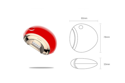 White egg-shaped electric nail clippers trimmer with a gold-toned accent and a single control button. - Image 10