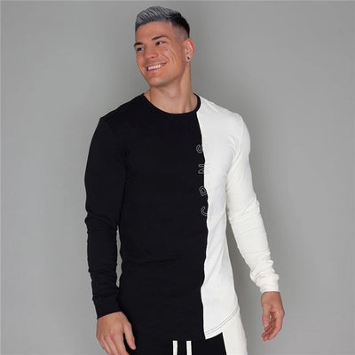 Playera de Manga Larga Secado Rápido con Bloques de Color