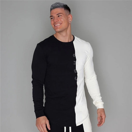 Playera de Manga Larga Secado Rápido con Bloques de Color