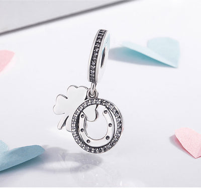 Dijes de Trébol Amor en Plata 925 con Circonia - Image 2