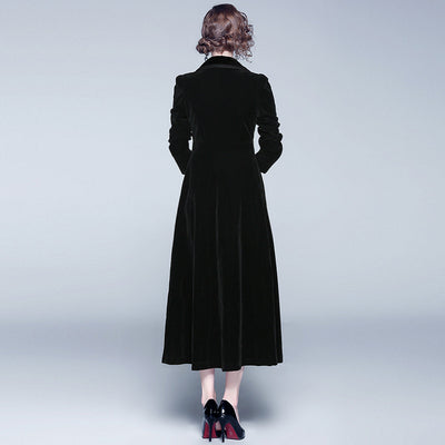 Abrigo Largo de Terciopelo Europeo - Chaqueta Corta Elegante - Image 5