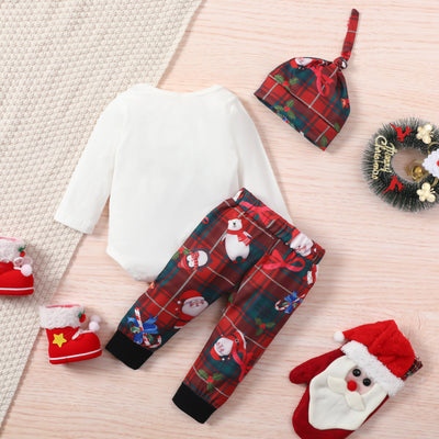 Conjunto Navideño para Bebé: Blusa Manga Larga, Pantalón, Gorro y Turbante - Image 5