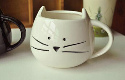 Taza de Cerámica para Parejas - Gatos Blanco y Negro Minimalista - Image 4