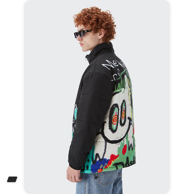 Chaqueta de Algodón para Hombre con Diseño Graffiti y Cierre Relajado - Image 2
