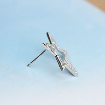 Aretes de Plata Esterlina con Estrella de Cinco Puntas - Diseño Japonés y Coreano - Image 6