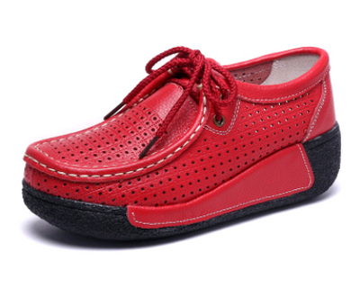 Zapatos Casuales de Cuero con Cordones y Suela Gruesa para Mujer - Image 5