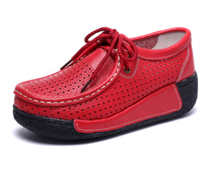 Zapatos Casuales de Cuero con Cordones y Suela Gruesa para Mujer - Image 5