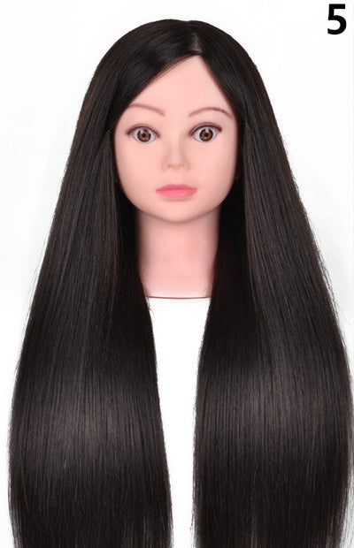 Cabeza de Práctica para Peluquería con Cabello Natural - Image 7