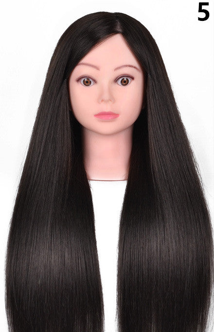 Cabeza de Práctica para Peluquería con Cabello Natural - Image 7