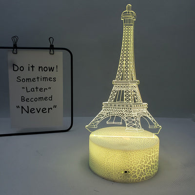 Lámpara de Mesa Torre Eiffel 3D con 7 Colores Ajustables - Image 7
