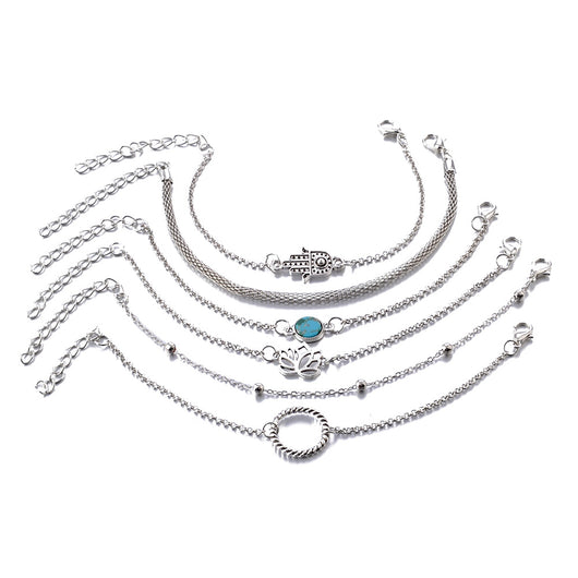 Pulsera de 6 Piezas con Gema Tortuga y Gota de Agua - Image 5