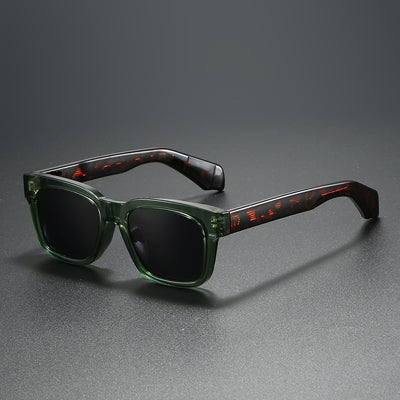 Black square-frame sunglasses with bright orange polarized lenses, designed for outdoor driving and anti-glare. - Image 24