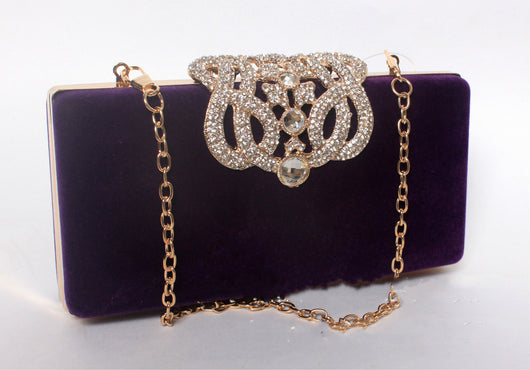 Bolso de Novia con Corona de Cristales y Gamuza - Image 8