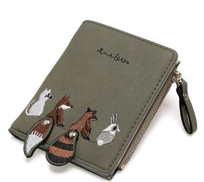 Cartera Infantil de Cuero con Animales Kawaii - Monedero Compacto con Cierre y Cremallera - Image 2