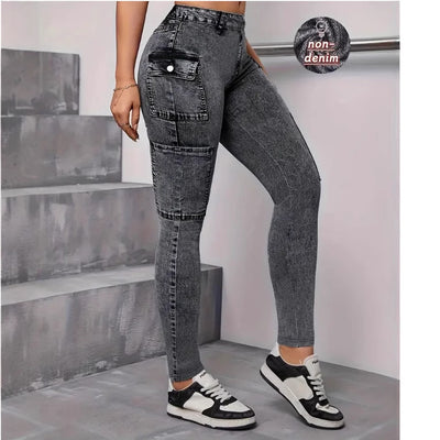 Jeans Elegantes con Tela Multielástica e Impresión Digital Denim - Image 3