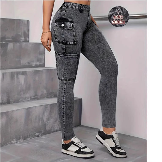 Jeans Elegantes con Tela Multielástica e Impresión Digital Denim - Image 3