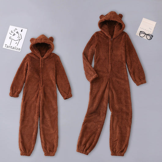 Pijama Enterizo Familiar de Lana Gruesa con Capucha - Image 17