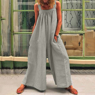 Jumpsuit Monos de Algodón y Lino Liso para Mujer - Image 13