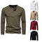 Camiseta Manga Larga Hombre Bambú Algodón Cuello Henley Botones