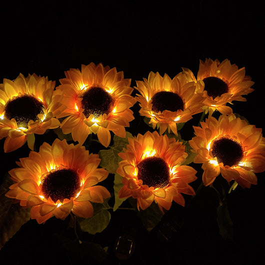 Lámpara Solar Decorativa Girasol Triple para Jardín y Exteriores - Image 3
