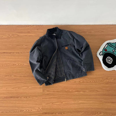Chaqueta de Cuero con Cierre Tooling Corta y Ancha para Hombre - Image 18
