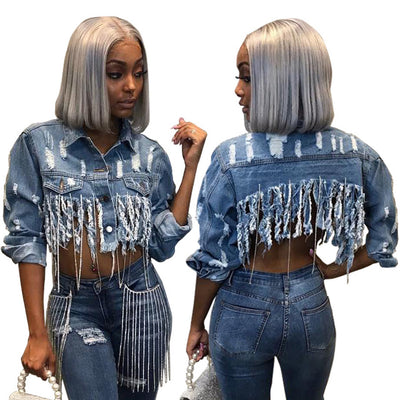 Chaqueta Denim Cropped para Mujer - Estilo Casual y Versátil - Image 12