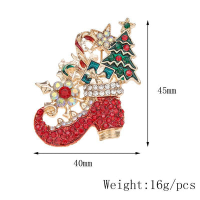 Broche Navideño Árbol de Diamantes en Aleación para Mujer - Image 2
