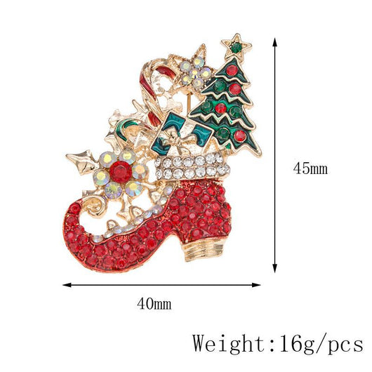 Broche Navideño Árbol de Diamantes en Aleación para Mujer - Image 2
