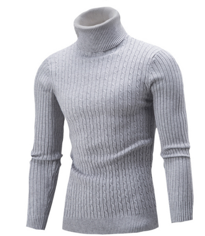 Suéter de Invierno para Hombre Cuello Alto Solido Tide - Image 4