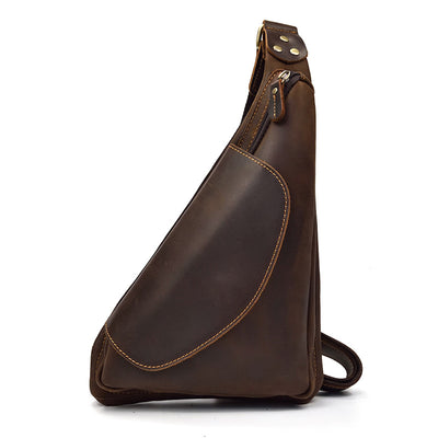 Bolsa Pecho Cuero Crazy Horse Retro Messenger para Hombre - Image 3