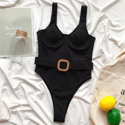 Bikini Entero de Color Sólido para Mujer - Image 6