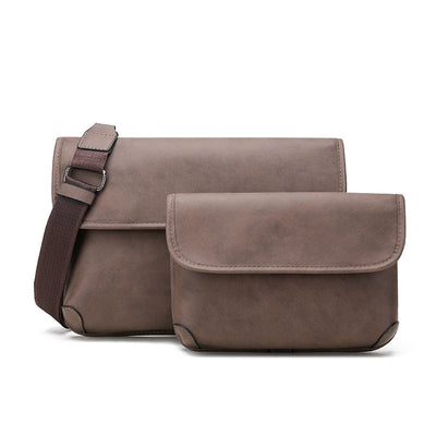 Bolsa Crossbody Retro Matizada con Contraste de Colores para Hombre - Image 6