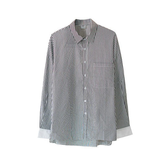 Camisa Casual a Rayas para Estudiantes - Estilo Versátil y Cómodo - Image 4