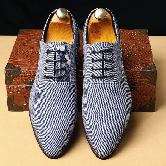 Zapatos de Cuero Casual para Hombre - Estilo Denim Negro Elegante - Image 10