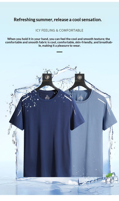 Camisa de Verano Hombre Tela Ice-silk Transpirable Manga Corta - Image 25