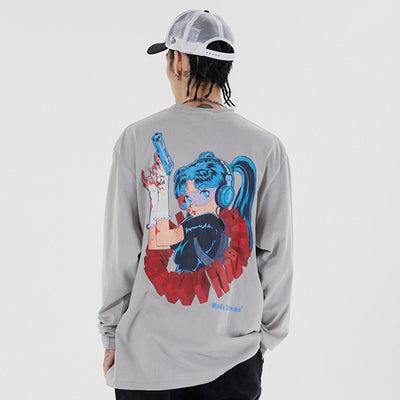 Playera Hiphop Suelta de Manga Larga - Image 3