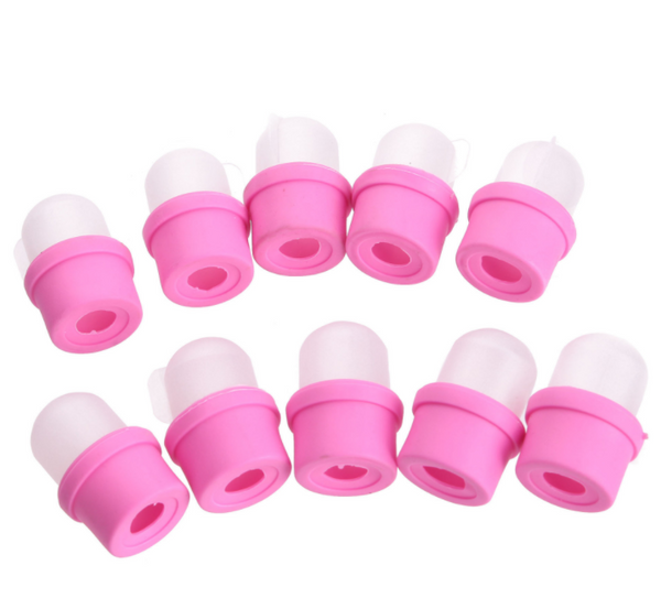 Kit de 10 Removedores de Esmalte con Barril Remojador para Uñas Acrílicas y Postizas