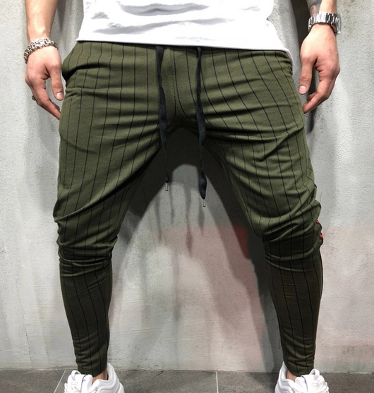 Pantalones de jogging para hombre con rayas y cordón ajustable - Image 8