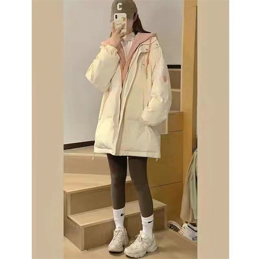 Abrigo Acolchado Doble Tela con Capucha para Mujer - Chaqueta Térmica Gruesa - Image 10