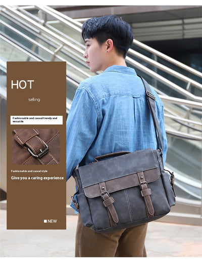 Bolso Bandolera de Cuero PU Retro para Hombre - Estilo Casual Trendy - Image 29