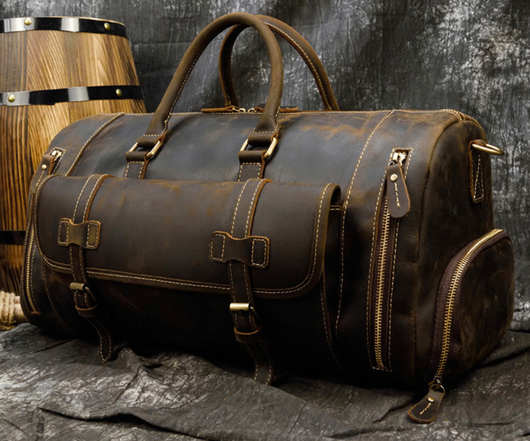 Bolsa de Viaje Retro Crazy Horse en Cuero para Hombre - Image 16