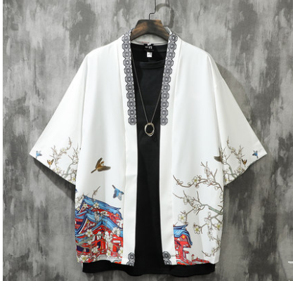 Camisa Holgada de Tres Cuartos Estilo Chino para Hombre - Image 5