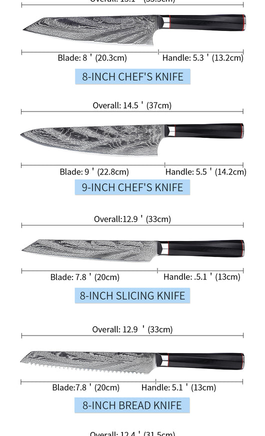 Juego de Cuchillos de Chef Damasco Profesional - Image 11