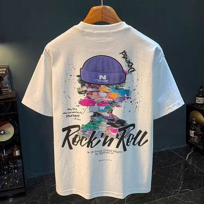 Camiseta Suelta Estampada Casual Versátil para Hombre - Image 15