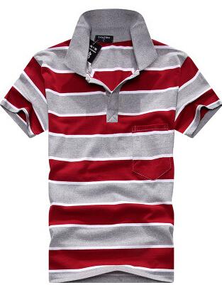 Camiseta Hombre Cuello Rayado Manga Corta con Bolsillo Real - Image 12